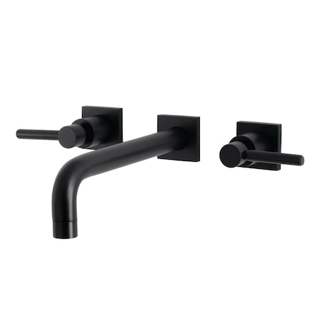 Kingston Brass KS6020DL Wall Mount Tub Faucet, Matte Black KS6020DL